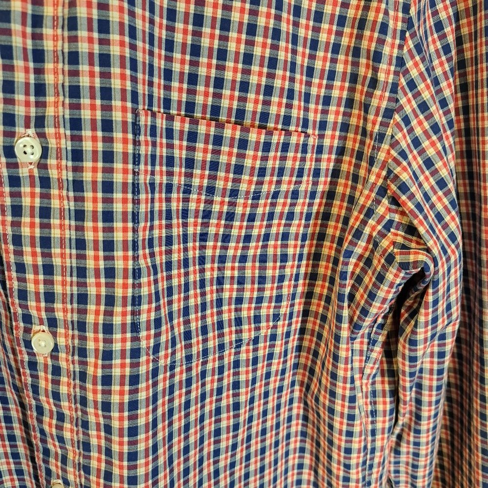 J. Crew men's medium slim stretch 98% organic cotton button down plaid shirt - Picture 5 of 14